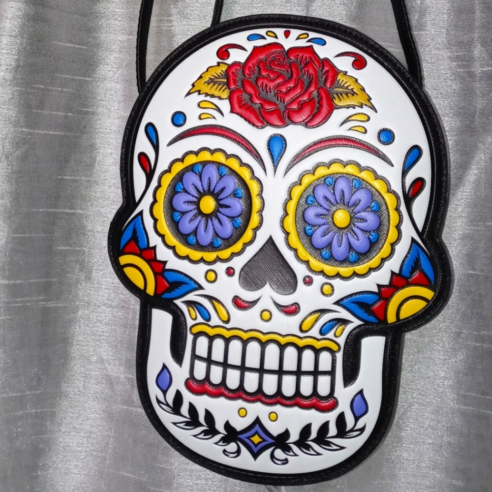 Sugar skull crossbody purse